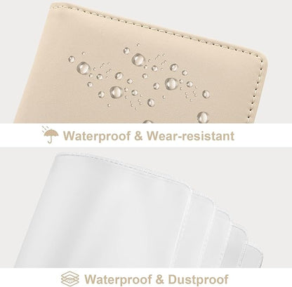 MaxGear Business Card Organizer, 240 Cards Book Portable Business Card Holder for Men & Women, Professional PU Credit Cards Binder File Storage, Off-white