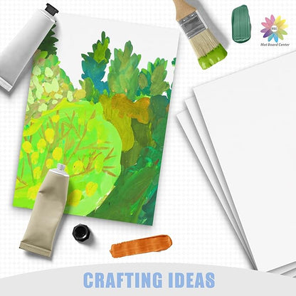 Mat Board Center, 25 pack 11x14 Corrugated Cardboard sheet, 1/8 inch thick, Flat Cardboard Inserts for Mailing, Packaging & Shipping, Cardboard Backing, Craft Card Board (White on one side)