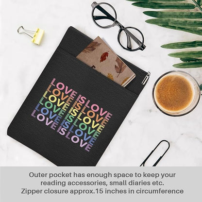 Book Themed Gifts Waterproof Book Sleeve Book Pouch LGBT Equality Rights Reading Gifts for Women Best Friend Book Covers for Paperbacks Book Accessories Book Protector with Zipper and Front Pocket