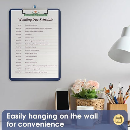 Plastic Clipboards 2 Pack, A4 Blue Clip Board 8.5x11 for Classroom, Students, Kid, Woman, Size 9" x 12.5" with Low Profile Clip, Office & School Supply