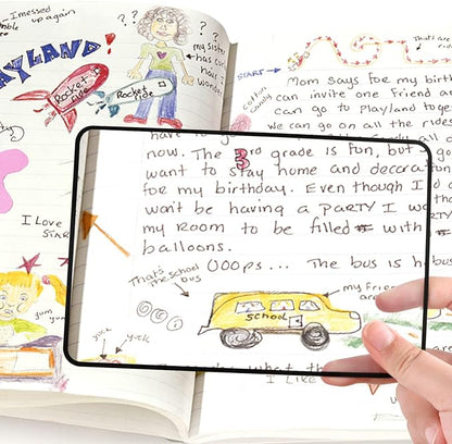 4Pcs Page Magnifying Sheet 3X Lightweight Optical Plastic Fresnel Lens Bookmark Flat Magnifier for The Elderly and People with Low Vision Reading Small Prints, Maps and Books