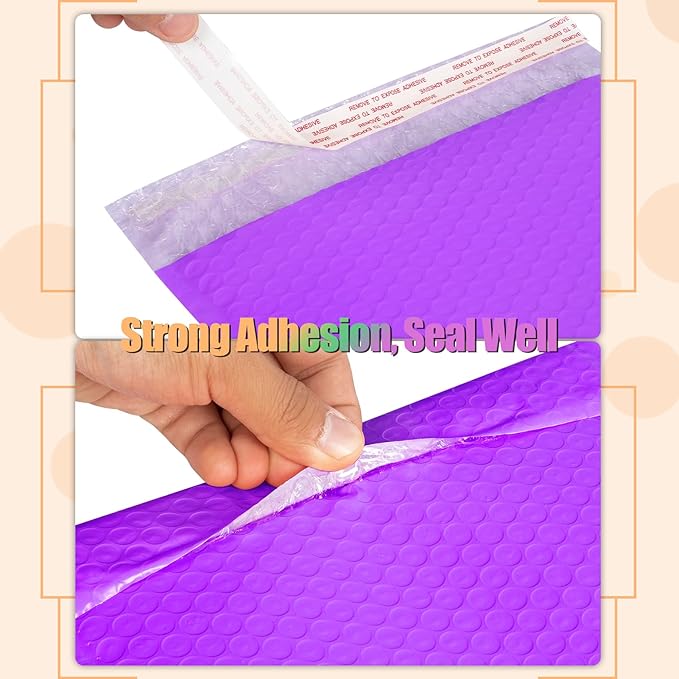 8.5x12 Inch Bubble Mailers 40 Pack, Self Seal Padded Envelopes for Small Business, Waterproof Shipping Bags, Purple