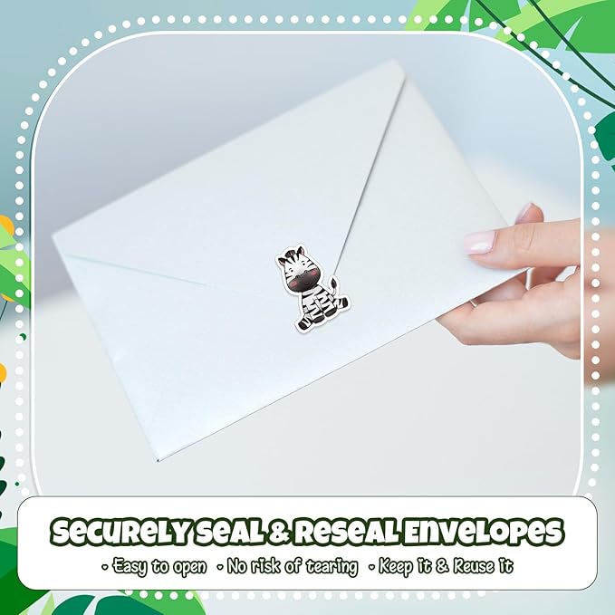 1 Roll Animal Stickers Reward Cute Space Stickers Office Supplies Incentives Sticker Animal Party Favor Decal, 500 Pcs Each Roll(Jungle Animal)