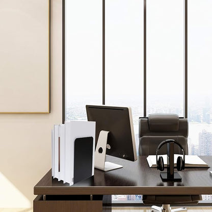 Acrux7 Black Metal Bookends 8.0 X 3.9 X 5.3 Inch, 3 Pairs Heavy Duty Bookends for Shelves, Bookends for Heavy Books, Book Holders for Shelves, Book Ends for Office, Book Stopper for Shelves