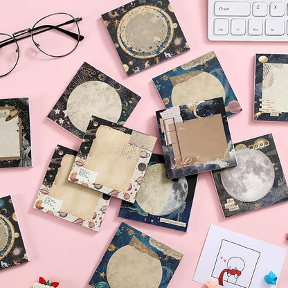 Post it Notes 3x3 Cute and Aesthetic Sticky Notes Planner Notepad - 450 Sheets - Desk Accessories for School, Office, and Home - Ideal Gifts for Teachers, Women, and Coworkers (Moonshine)