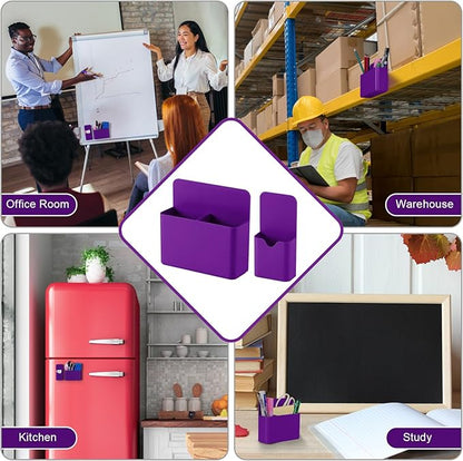 Magnetic Pen Holder,2 Pack Magnetic Dry Erase Marker Holder with Generous Compartments,Strong Magnet Storage Marker Pen Pencil Organizer for Refrigerator,Whiteboard,Locker Accessories