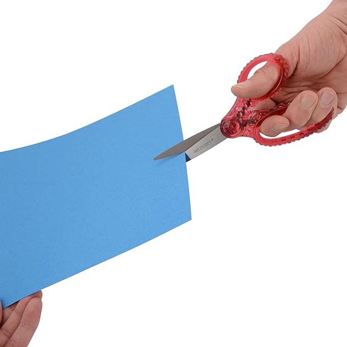 Westcott 7" GEM Crystal-Design Student Scissors, for Kids Aged 12+ - Scissors for School, Craft, Home, DIY, Classroom - Pink