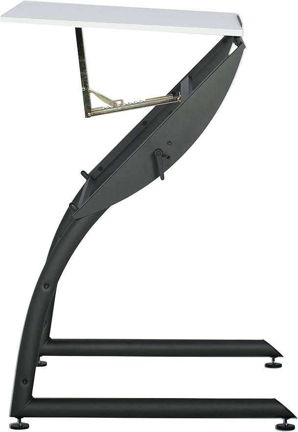 SD STUDIO DESIGNS Triflex Drawing Table, Sit to Stand Up Adjustable Office Home Computer Desk, 35.25" W X 23.5" D, Charcoal Black/White