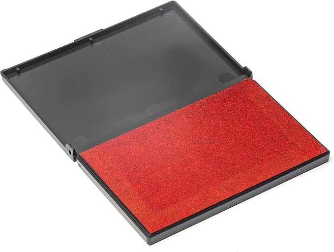Ink Pad for Rubber Stamps, Stamp Pad for Clear Impression Stamping, Quality Felt Pad Black Ink, Red Ink, Blue Ink (Red, M (2.7 * 4.3))