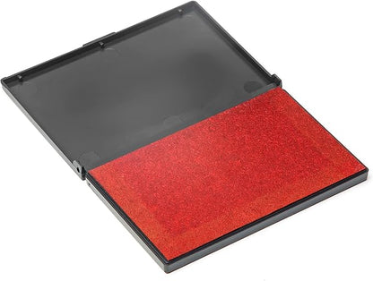 Ink Pad for Rubber Stamps, Stamp Pad for Clear Impression Stamping, Quality Felt Pad Black Ink, Red Ink, Blue Ink (Red, M (2.7 * 4.3))