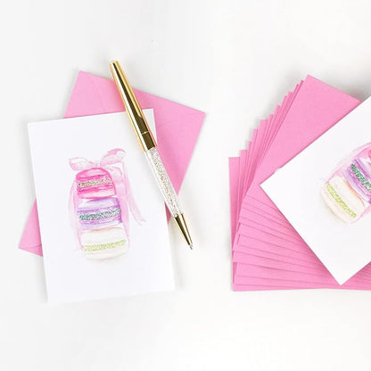 Papyrus Blank Cards with Envelopes, Stack of Macarons (14-Count)