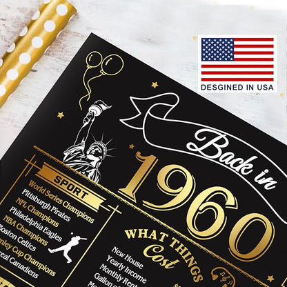 65th Birthday Card for Men Women, 3D Pop Up 65th Birthday Gifts Cards for Him Her, Back In 1960 Funny 65 Year Old Birthday Decorations