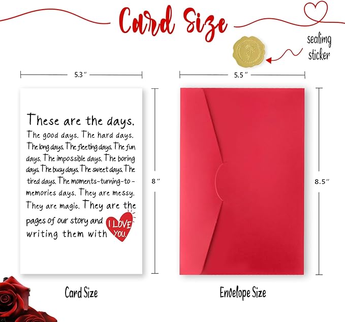 Valentines Day Card for Him Her, Romantic Valentines Day Card for Husband, Valentine's Day Card Gifts for Boyfriend, Anniversary Card Gifts for Men, Birthday Cards for Women, Love Card