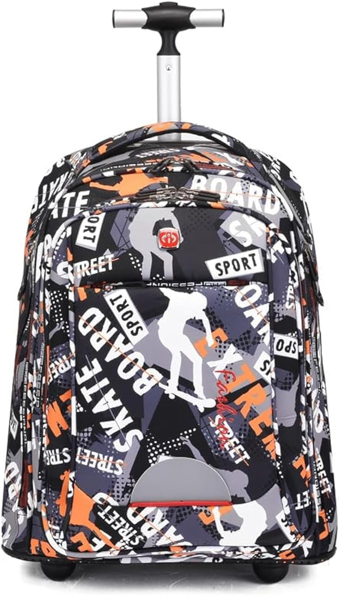 Rolling Backpack,Large Rolling Laptop Bag Briefcase Backpacks with Wheels for Women Adults Travel Trolley Office,Waterproof Wheeled Backpack(22inch, Light Gray)