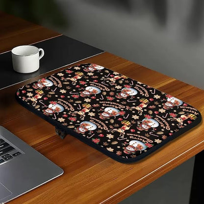 Christmas Snowman Laptop Sleeve for Women 12 inch Laptop Protector with Multiple Uses Computer Carrying Case Portable Tablet Bag Lap Top Case Men Laptop Protector