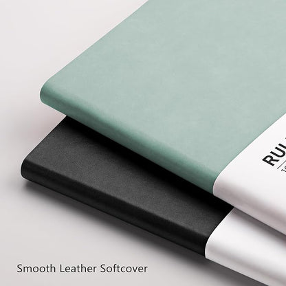 RETTACY Journaling Notebooks, B5 Lined Journal Notebook with 320 Numbered Pages, 7.6" × 10", Medium, Journal Notebook for Writing, Work, School, Leather Softcover, 100 GSM Thick Paper (Blue-gray)