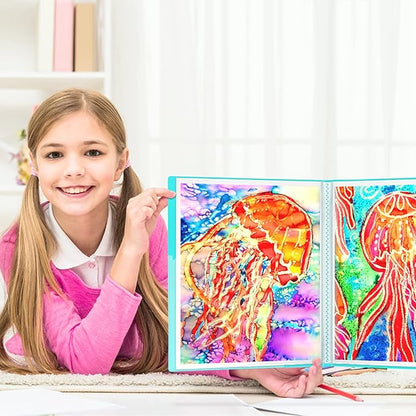 Dunwell 11x14 Art Portfolio Folder (Aqua), Presentation Binder with 24 Pockets, Large 11 x 14 Portfolio Binder, Acid-Free Poly Cover and Sleeves