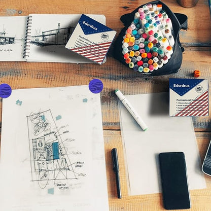 3 Pack Drafting Dots 7/8” Diameter, Low Tack, Easy Removal, Pre-Cut Drafting Tape Dots for Tracing, Drawing, Positioning, Roll of 500 Dots Per Box (White)