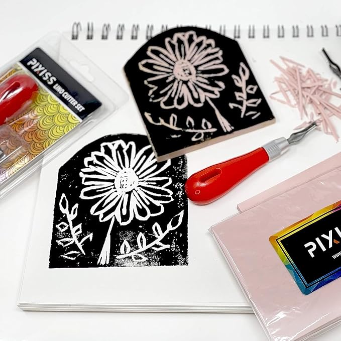 Stamp Carving Blocks (8 Rubber Blocks + Carving Tool)