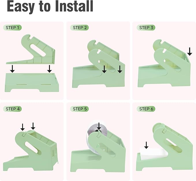Guermok Thermal Shipping Label Holder for Rolls & Fan-Fold, Fragile Stickers for Shipping, Label Stand Desktop Printer Holder-Home Office Accessory Sticker Dispenser for Holographic (Green)