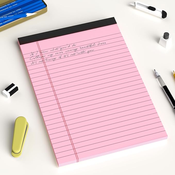 5pcs Small Note Pad 5x8 Notebook College Ruled Color Legal Pads Paper Notepads 5 Pack Study Back Writing Pads 5 x 8 Legal Pads Perforated Narrow Ruled Pads of Paper (Multicolor)