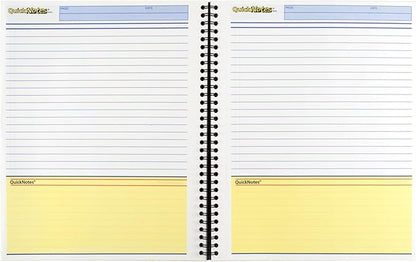 Cambridge Notebook, Business Notebook, 8-1/2" x 11", 80 Sheets, Legal Ruled, QuickNotes Notebook, Flexible Cover, Wirebound, Gray (06066)