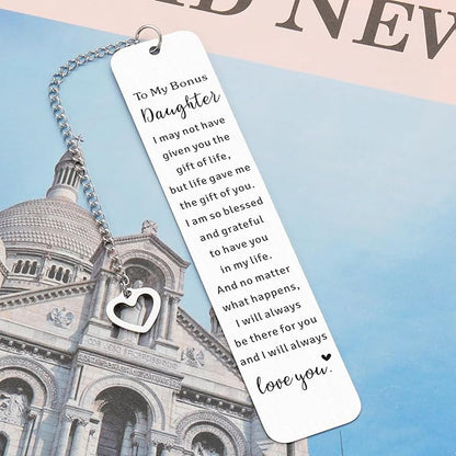 Stocking Stuffers for Teens Girls 16-18, Bonus Daughter Gifts, Daughter in Law Bookmark Gifts, Unbiological Daughter Gifts, Daughter Birthday Gifts from Mom, Bonus Daughter Christmas Gifts