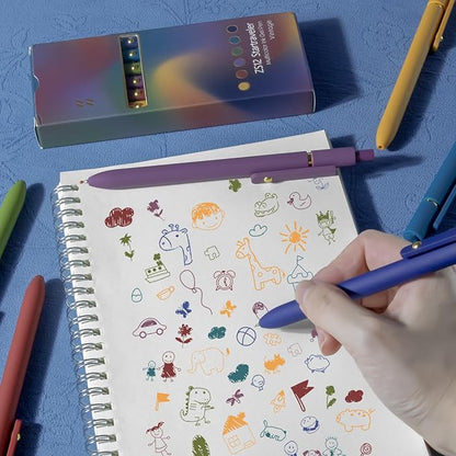 UIXJODO Colorful Pens, 6 Pcs Colored Pens Fine Point Smooth Writing Pens, 0.5mm Colored Ink Gel Pens for Journaling Note Taking Writing, Office School Supplies Gifts for Women (6 Pcs Gold Vintage)