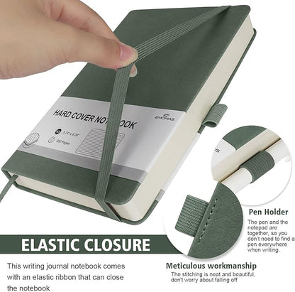 Lined Journal Notebook, 360 Numbered Pages(With page number), Thick Journal for Writing A5 College Ruled Notebook, 100gsm Lined Paper, Leather Hardcover, 5.75'' X 8.38''-Morandi Green