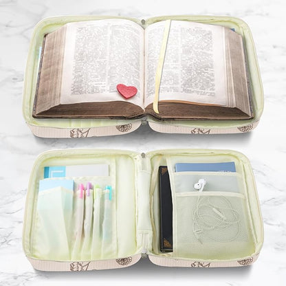 Bible Cover Case for Women,Large Bible Tote Bags for Women Organizer Corduroy Bible Carrying Case for Girls,Bible Study Supplies Accessories Christian Gifts for Women