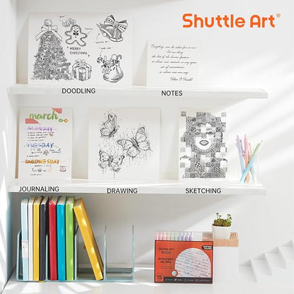 Shuttle Art Retractable Pastel Shifting Gel Ink Pens, 15 Pack Black Ink Pens, Cute Pens 0.5mm Fine Point Soft Aesthetic Barrel for Smooth Writing Journaling Taking Notes School Office Home