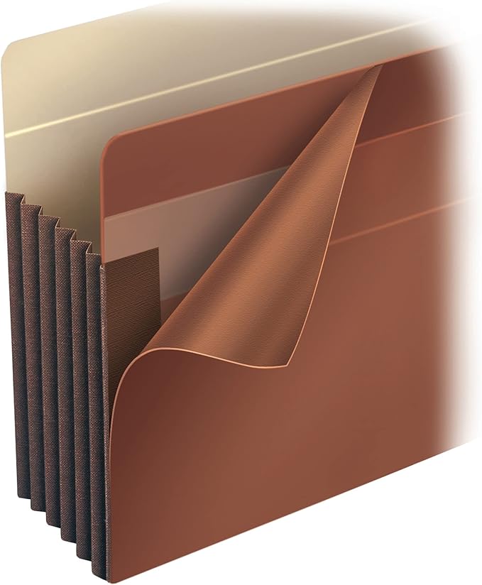 Smead End Tab TUFF® File Pocket, Reinforced Straight-Cut Tab, 3-1/2" Expansion, Tyvek® Gusset, Extra Wide Letter Size, Redrope, 10 per Box (73780)