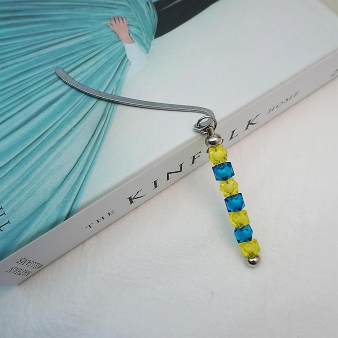 Beadable Bookmarks with Bar Bulk Metal DIY Blank Bookmark for Beads Jewelry Pendants Charms Modern Beading Book Make Marks Craft for Book Lovers Office Supplies (Silver) (10 Packs)