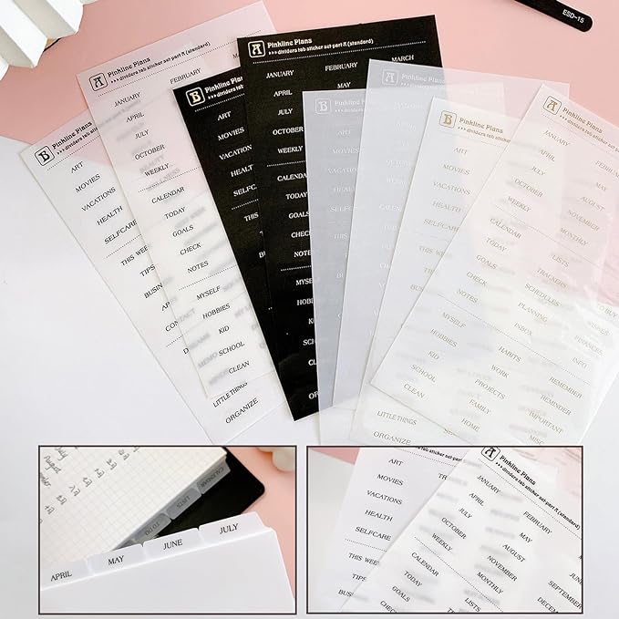 DY.2ten Clear Dividers for 6 Ring Binder, 6-Tab Sturdy Plastic Dividers, A6 Index Divider, 6 Hole Binder Dividers, Insertable Notebook Planner Tab Dividers for Binders