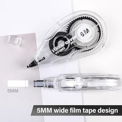 White Correction Tape, Easy To Use Applicator for Instant Corrections Wrong Writing At Any Time, For school, Office (12pack, 6M/256" x 0.2")