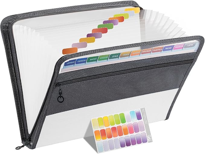 Mr. Pen- Accordion File Organizer, 13 Pockets, White, Document Organizer, Expanding File Folder Organizer, Accordion Folders for Documents, Accordian Folder, Accordian File Organizer