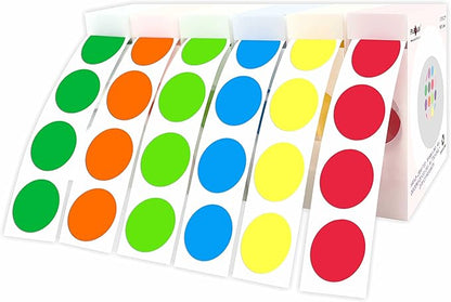 PARLAIM 6000 PCS 3/4 Inch Round Color Coding Dot Stickers, 0.75" Circle Label in Dispenser Box for Classroom School and Office (Green Blue Red Yellow)