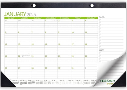 Desk Calendar 2025 Wall Calendars, December 2024 - December 2025 Monthly Planner Paper Office Desktop 17"X 12", 14-Months, Planning and Organizing Home, School, Office, Holiday, Vacation