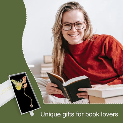 Butterfly Bookmarks for Women,Cute Funny Metal Bookmark,Unique Gifts Book Markers for Women Book Lovers,Teacher Appreciation Gifts,Valentine Mother's Day Christmas New Year Birthday Gift