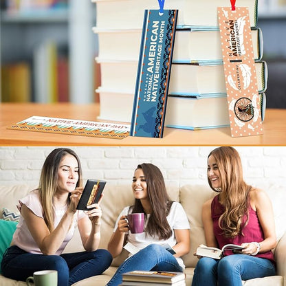 150 Pcs Native American Heritage Month Day Bookmarks Bulk Heritage Month Teacher School Supplies Bookmarks Decorations for Women Native American Classroom Stationery Supplies