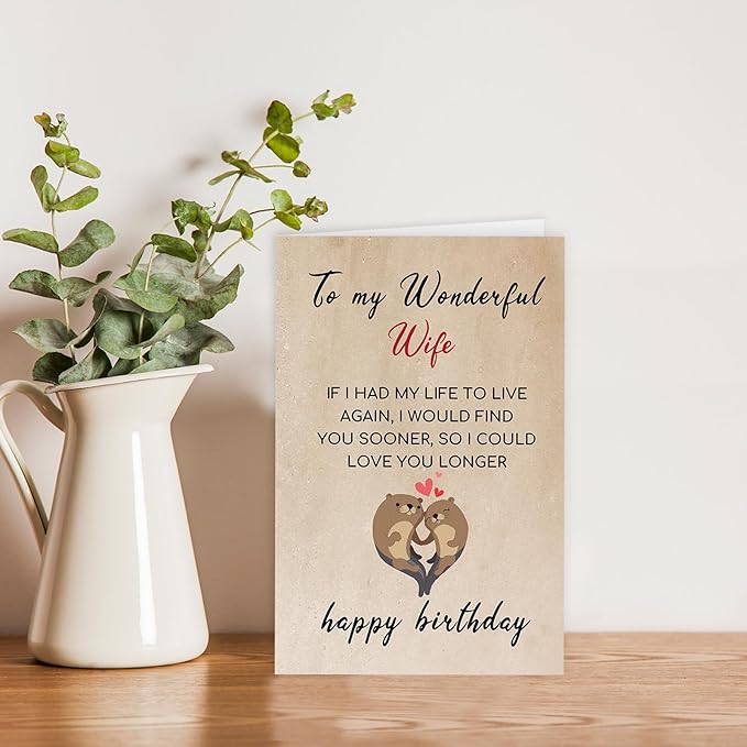 Romantic Wife Birthday Card, Sweet Birthday Card for Wife, Funny Birthday Gifts for Wife, Lovely Wife Birthday Card from Husband