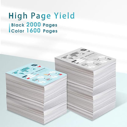 962XL Ink Cartridges Latest Version Combo Pack, High-Yield, Replacement for HP 962, Work for OfficeJet Pro 9010 9015 9020 9018 9025 9018 9019 9012 Printers (Black, Cyan, Magenta, Yellow, 4 Pack)