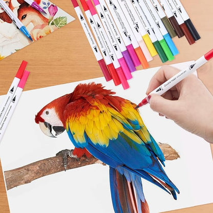 36 Brush Markers for Adult Coloring Books,Coloring Markers for Adults Lettering,Dual Tip Brush Pens for Kids Drawing,Coloring Pens for Art,Journal Planner,Doodle,Christmas Stocking Stuffers for Teens
