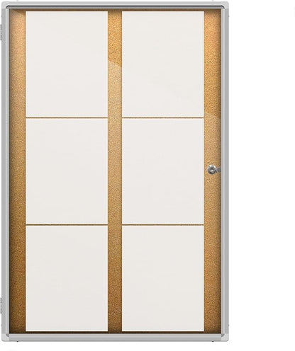 Thornton's Office Supplies Indoor Aluminum Frame Wall Mount Enclosed Cork Bulletin Board with Locking Door Lockable Noticeboard Display Case (24 x 36)