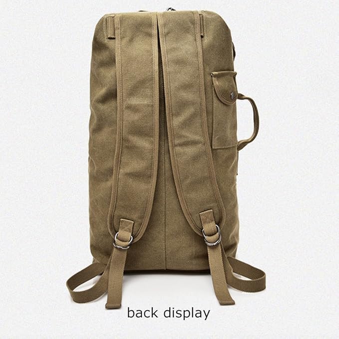 Military Duffel Bag Top Load Double Strap Canvas Backpack Army Travel