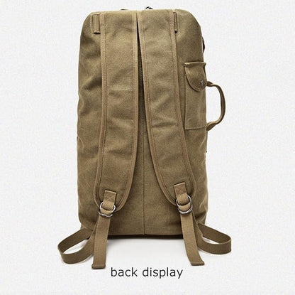 Military Duffel Bag Top Load Double Strap Canvas Backpack Army Travel