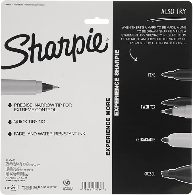 Sharpie Permanent Markers, Ultra Fine Point, Cosmic Color, Limited Edition, 24 Count