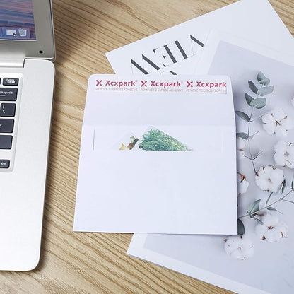 100 Qty Printable A6 Invitation Envelopes 4.75 x 6.5 inches Cards, Self Seal 120GSM White Paper Envelopes for Invitations, Papers, Photos, Documents, Wedding, Baby Shower, Easy to Seal Peel