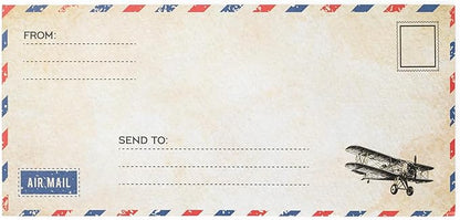 50 Pack Airmail Envelopes -Blue Airmail Envelopes- Air Mail Envelopes for Party Invitation, Love Letters, Military Correspondence, Christmas Military Envelopes, Letters to Troops- Size 4 x 8.7 inches