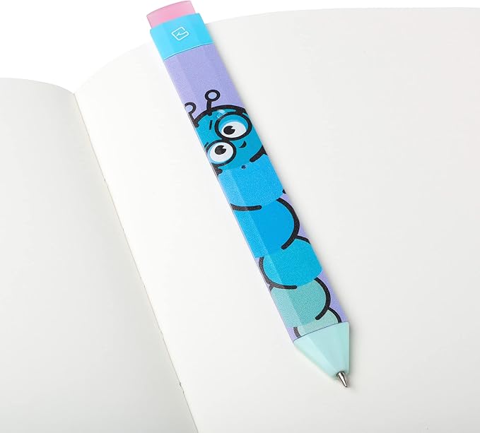 New Pen Bookmark with Refills | Erasable Ballpoint Gel Pen and Bookmark 3-in-1 | Ink Novelty Pen with Eraser | Page Marker | Book Marker | Page Holder Clip | Gift for Reader and Writer (Bookworm)